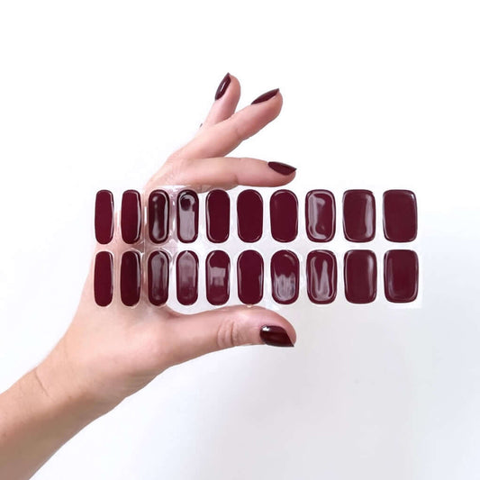 Gel nail stickers burgundy red